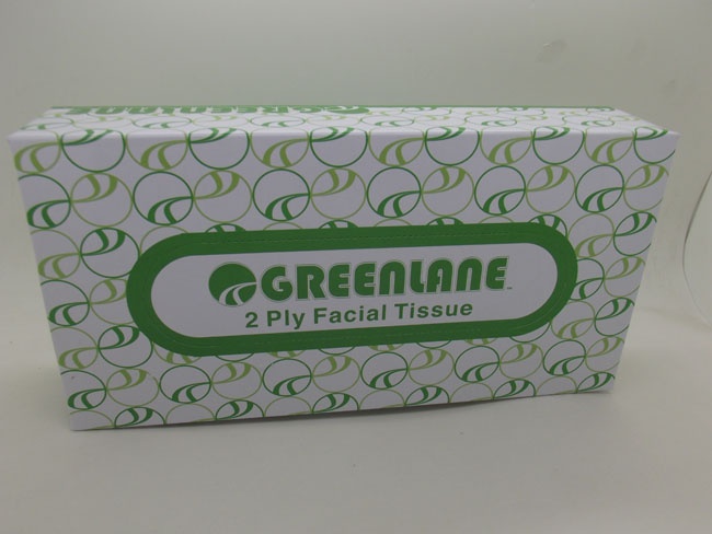Green facial tissue box