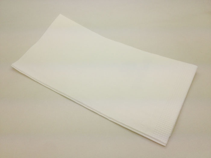 White napkin with printing